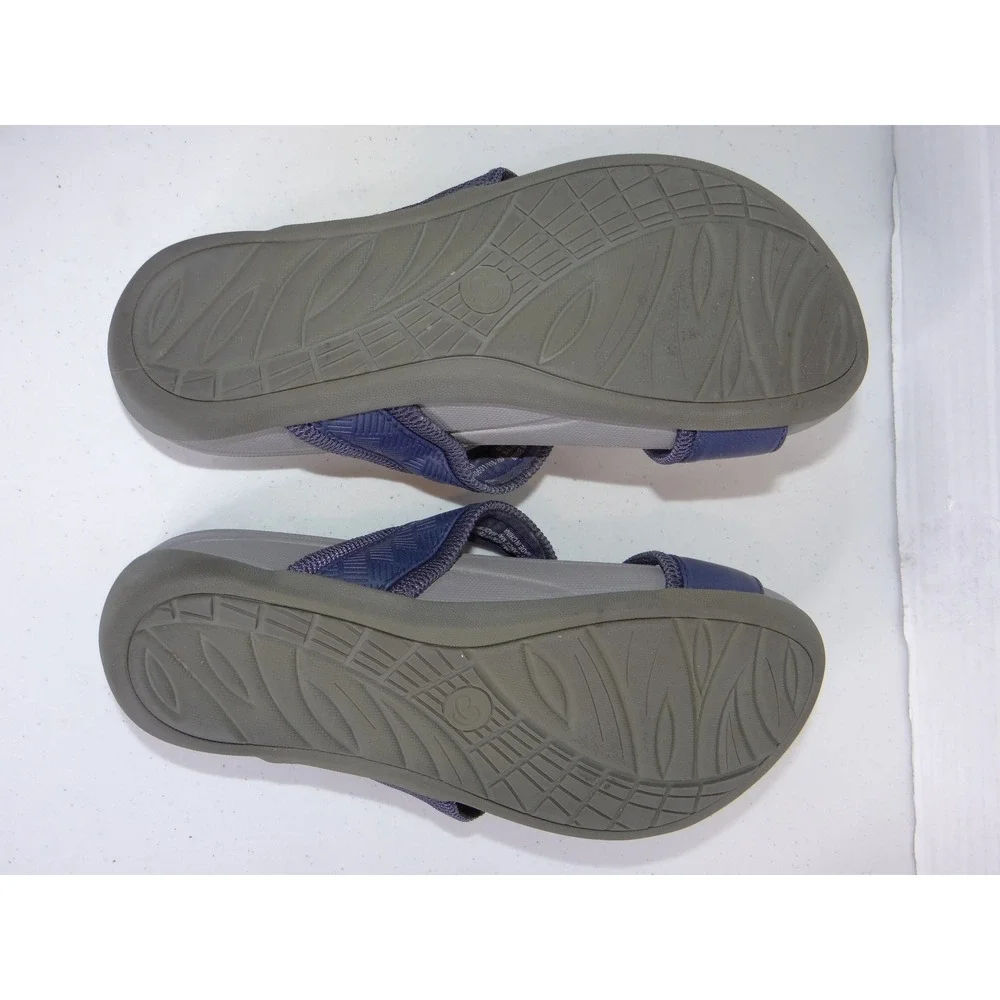 Baretraps Dina Navy Blue Sporty Toe Loop Slide Sandals Womens 7M BT24-10601